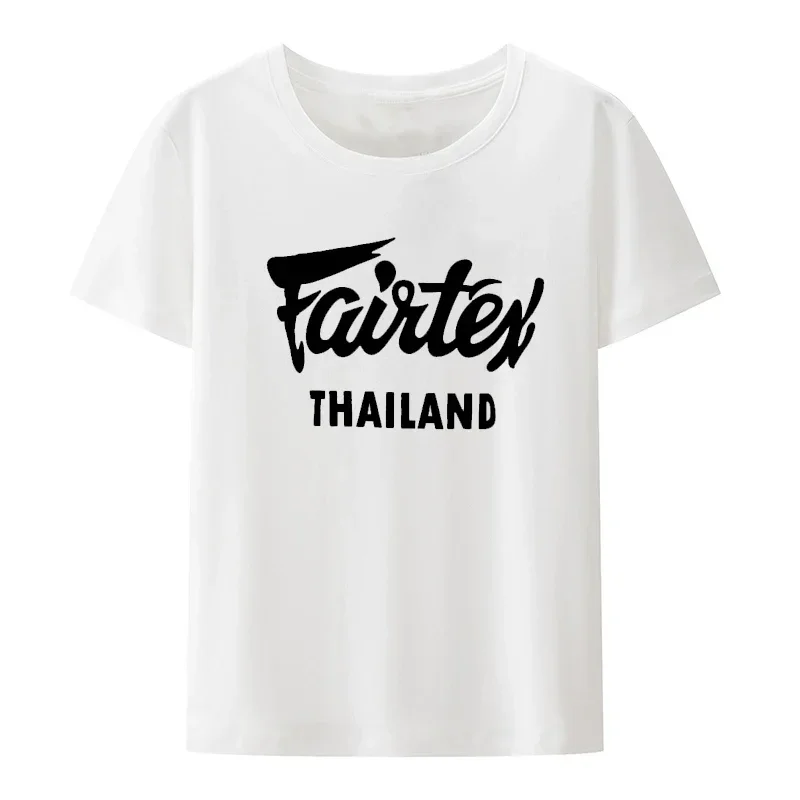 Muay Thai Kickboxing Fairtex Man TShirt Black Casual Round Neck Loose Graphic Hipster Thailand Tee Fashion Breathable Male Tops