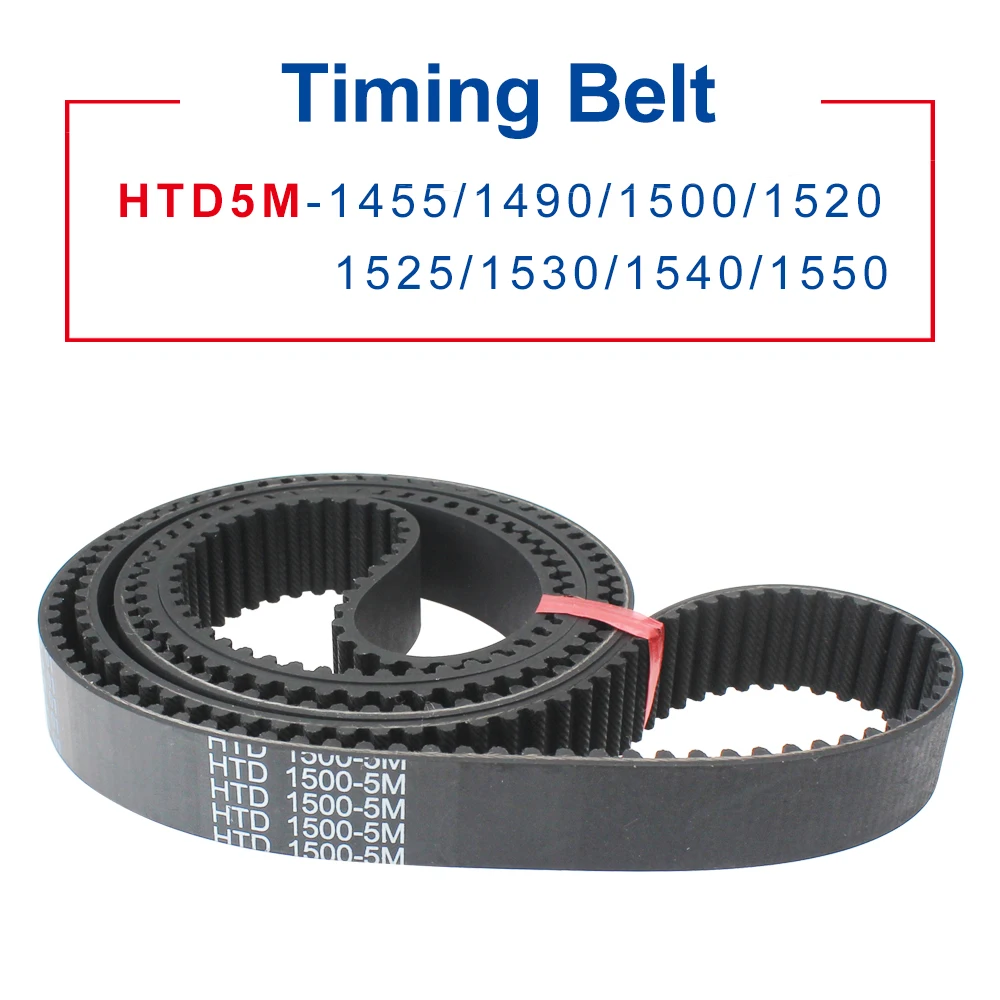 

1 Piece Synchronous Belt HTD5M-1455/1490/1500/1520/1525/1530/1540/1550 Circle-arc Teeth Rubber Belt Width 15/20/25/30 mm