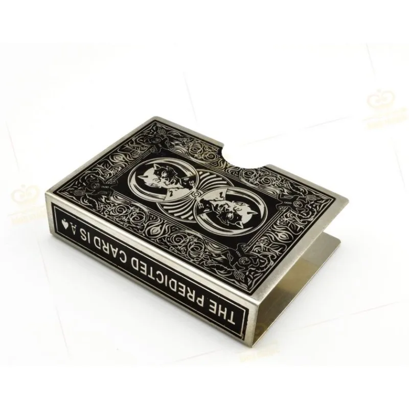 Steel Devil Card Protector Magic Trick Cards Clip Holder Deck Poker Protector Pack Box Case Magic Props Accessory