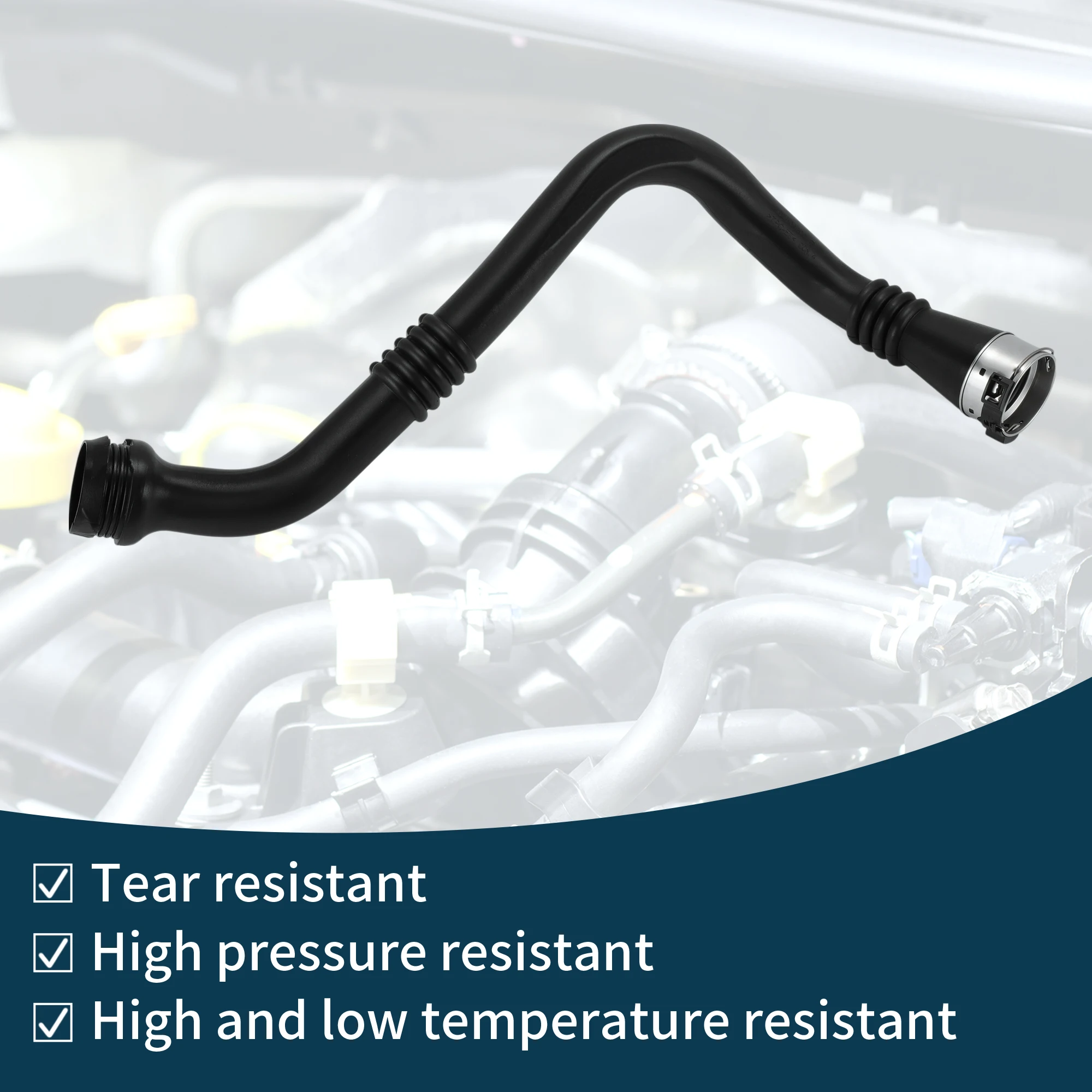 UXCELL インタークーラーホース ヒーターホース No.80804000 ルノー メガーヌ III 1.9 DCi 09-12 ラバー ブーストエアパイプ ブラック 1個