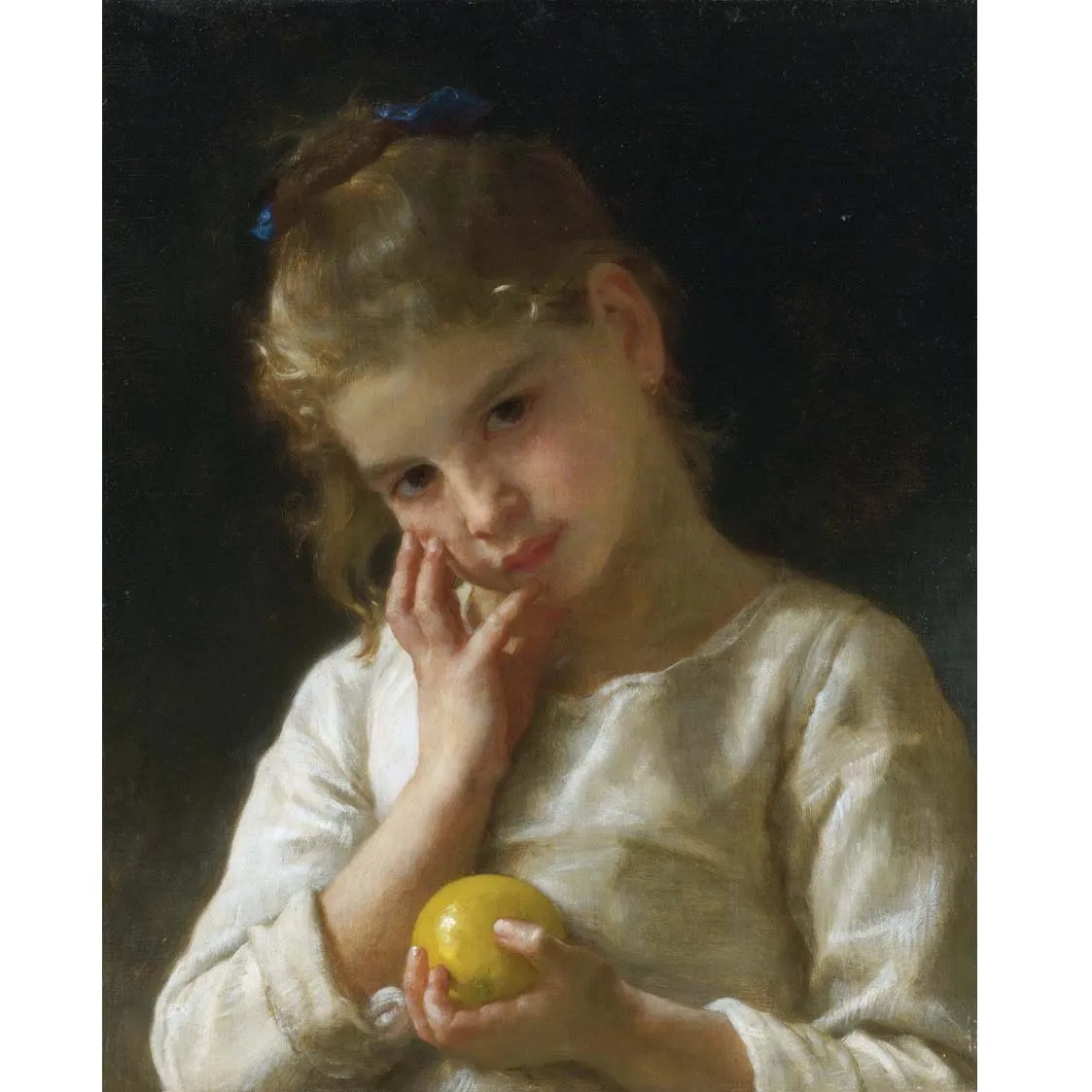 William-Adolphe Bouguereau paintings,The lemon,Custom children portrait painting on canvas,Hand painted famous painting replica