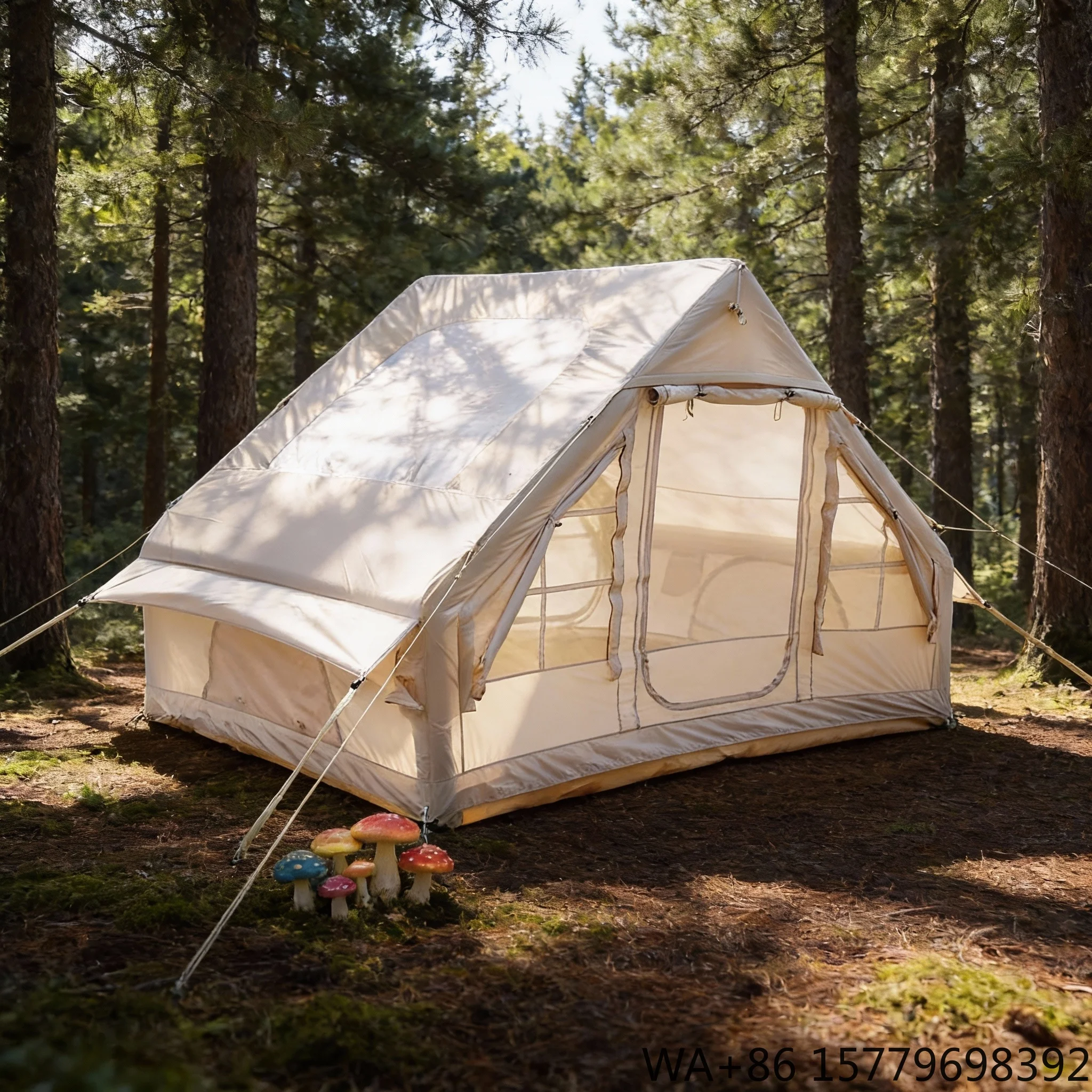 3-4 Person Inflatable Air Tent Waterproof UV-Resistant Detachable Oxford Cloth Quick Automatic Setup Portable Four-season Tent