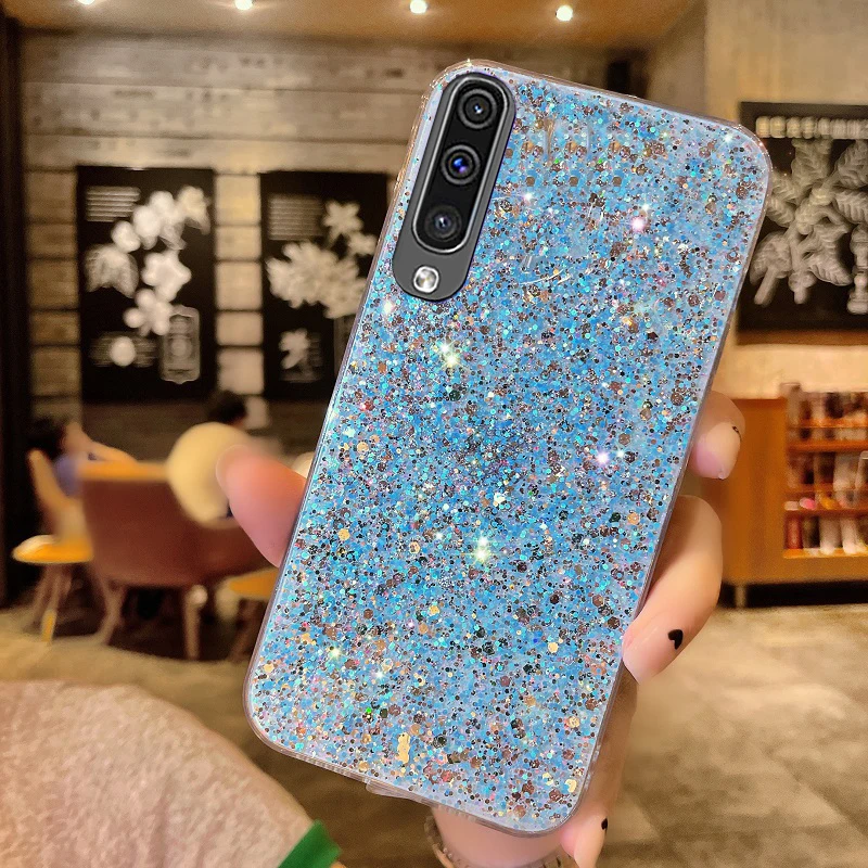 Shiny Glitter Silicone Case for Samsung Galaxy A10 A20 A30 A50 A70 A10S A20S A30S A50S A70S A7 2018 A6 Plus Soft Back Cover