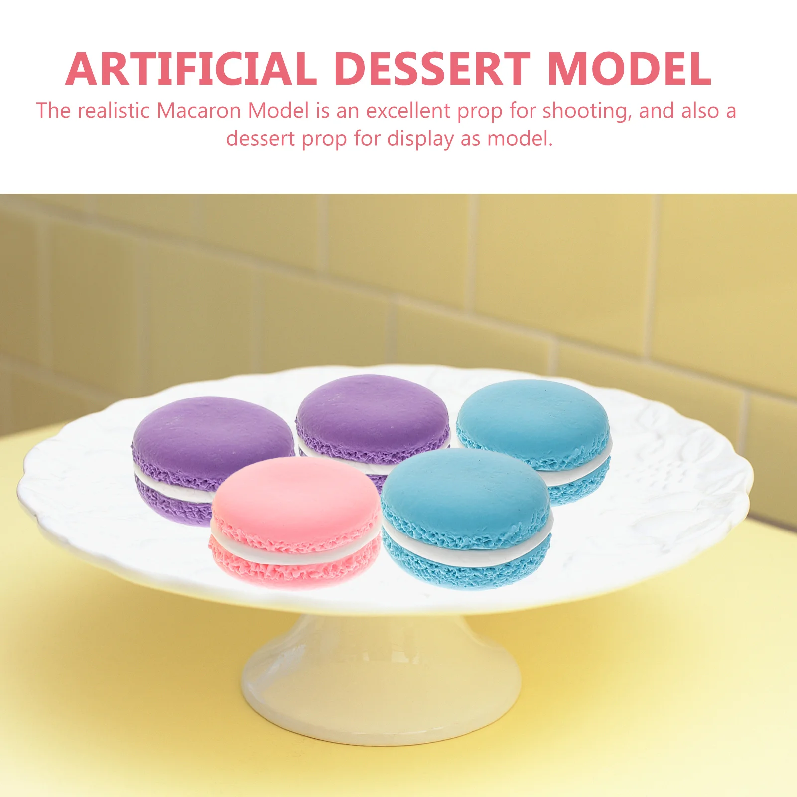 9 Pcs Macaron Cake Model Set Montessori Education Toys Fake Simulation Dessert Decor Wedding Store Display Home Adornment Photo