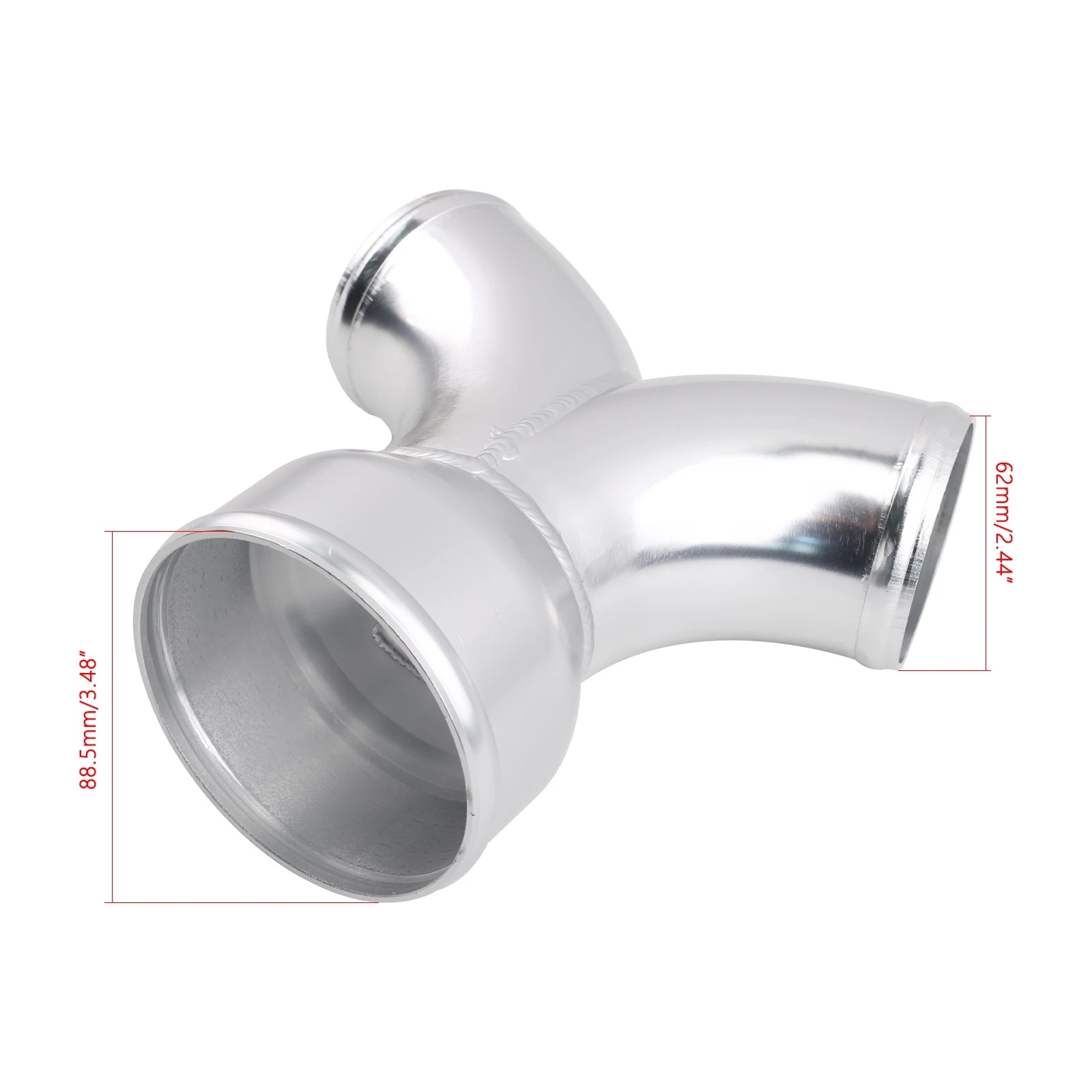 أداء الألومنيوم Y الأنابيب المزدوجة 2.5 "إلى 3" مدخل هواء بارد التوأم توربو المبرد الأنابيب اكسسوارات السيارات