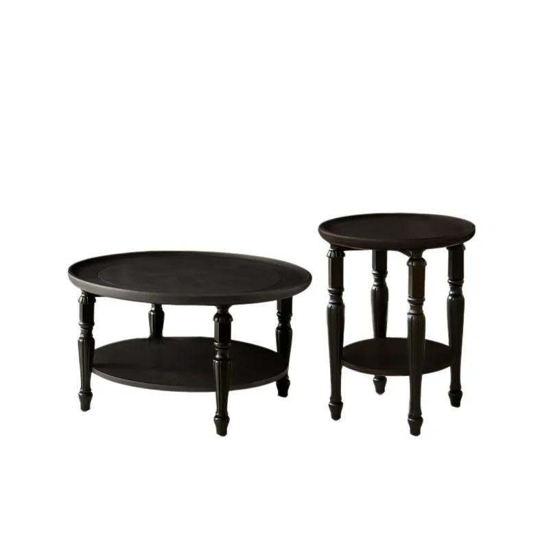 Vintage solid wood coffee table, small living room sofa, vintage style high-end coffee table c
