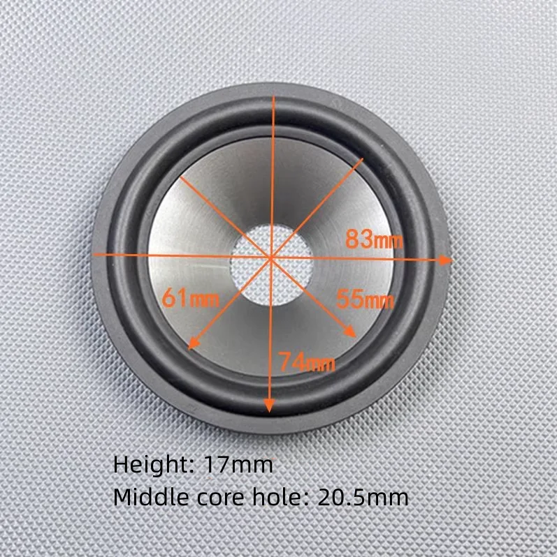 GHXAMP 3.5inch 83mm Full Frequency Speaker Cone Basin 20.5-core PP Rubber Edge Basin Speaker Accessory 2PCS 