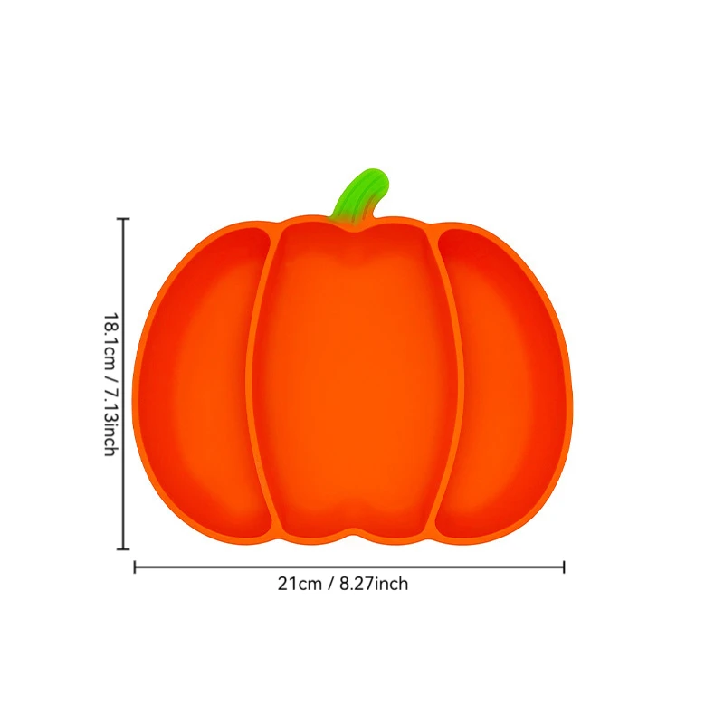 6-Piece Pumpkin Silicone Baby Food Set – Halloween-Themed Suction Plate, Bib & Cutlery, Reusable & Safe Mealtime Kit