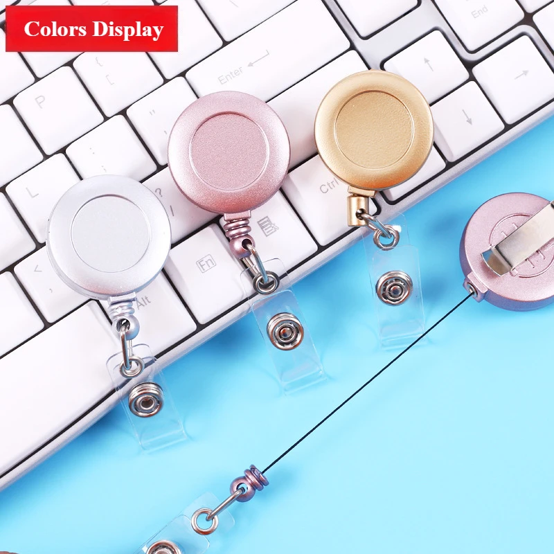 50PCS Custom Plastic Retractable Badge Reel with Personalized Logo Printing for ID Card Holder