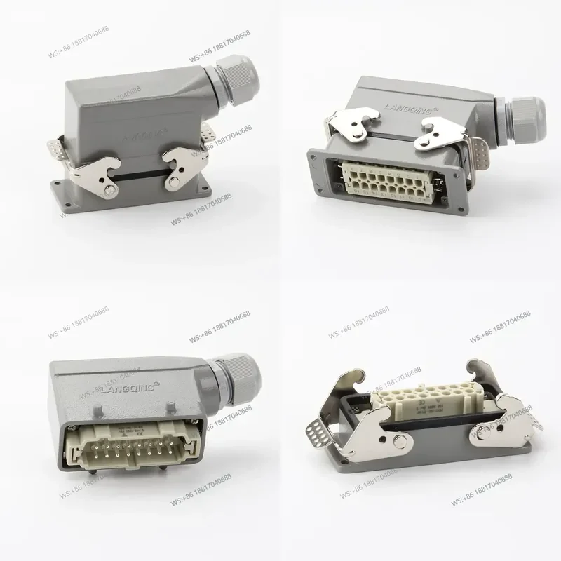 1PC for LANGQING 16 Pin Heavy Duty Connector HDC-HE-016-1 Side Out Double Buckle HDC-HE-016F/M