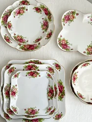 Classic Red Rose Flat Replacement, Practical and Beautiful Square Plate, Dish Plate, Dessert Plate