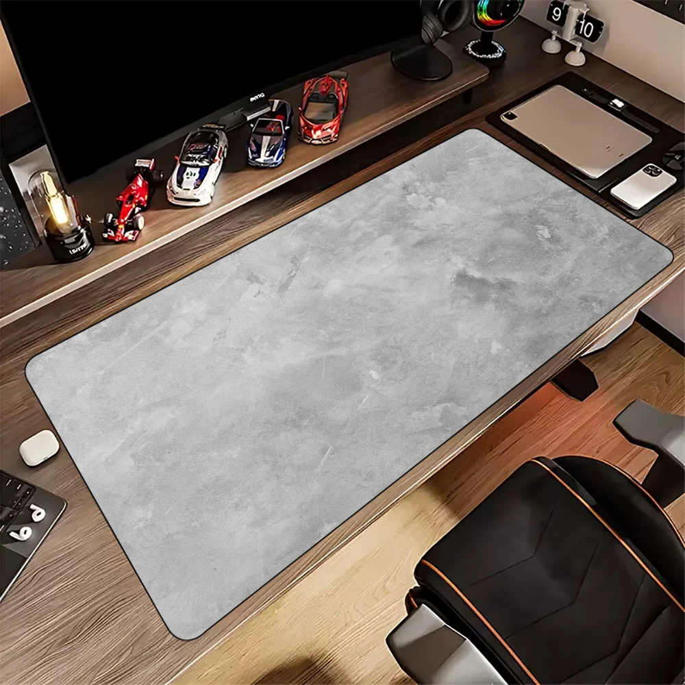 لوحة ماوس مكتبية كبيرة من سلسلة رمادية مع حواف مخيطة وقاعدة مطاطية غير قابلة للانزلاق وملحقات الكمبيوتر وسجادة ألعاب ممتدة