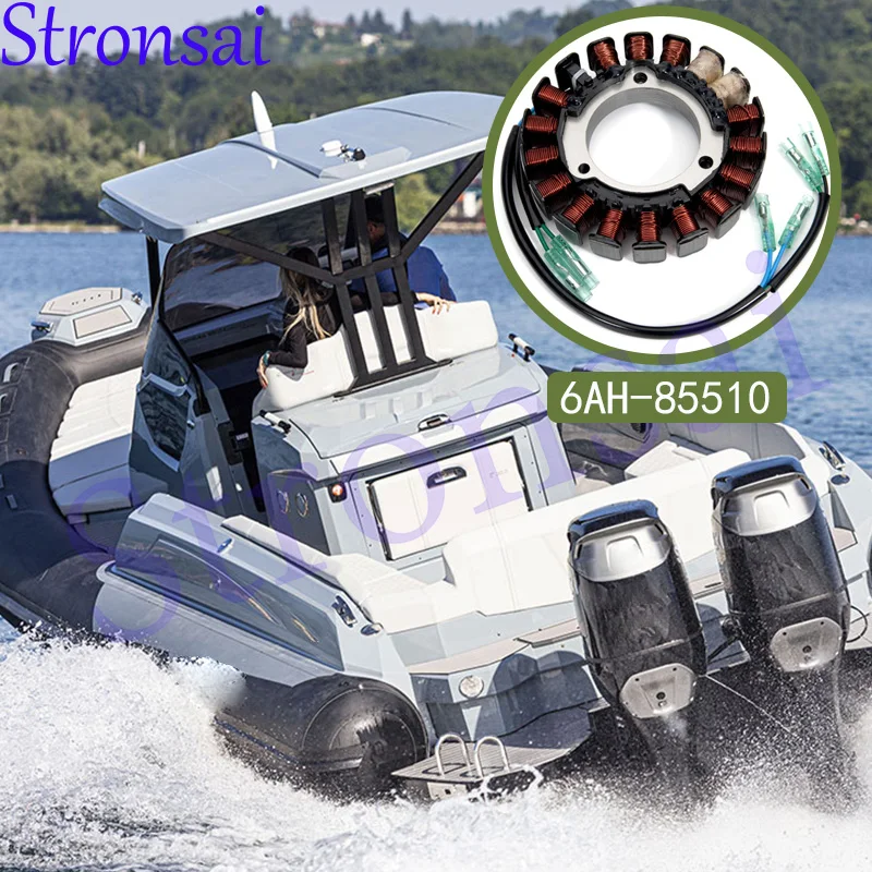 

6AH-85510-00 Статор в сборе для подвесного мотора Yamaha, 4-тактный F9.9 F13.5 F15 F20 F20-05000200 TJ6114, запасные части для лодочного двигателя