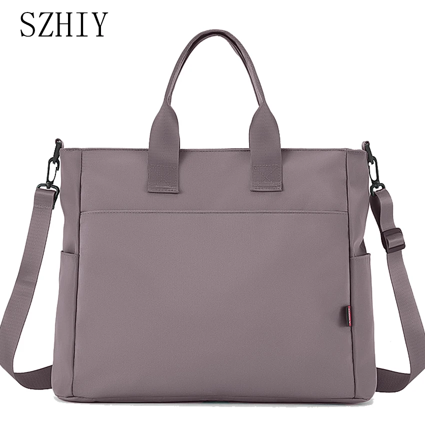 

Waterproof Nylon Bag Women Briefcase Fashionable Designer Office File Pocket Work Hand-held Single Shoulder Diagonal Cross Bag