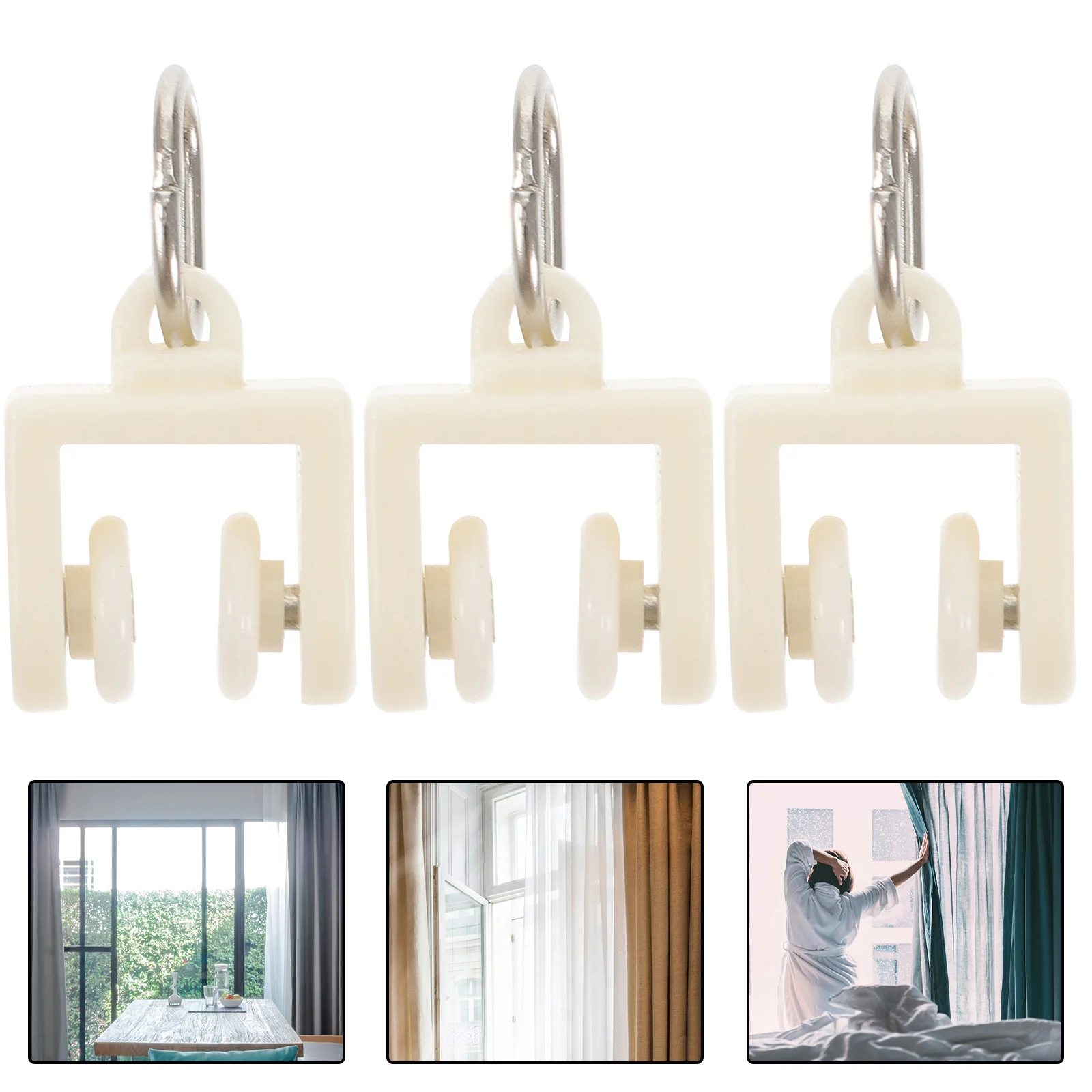 50 Pcs Block Pulley Curved Track Scroll Wheel Curtain System Roller Window Shades