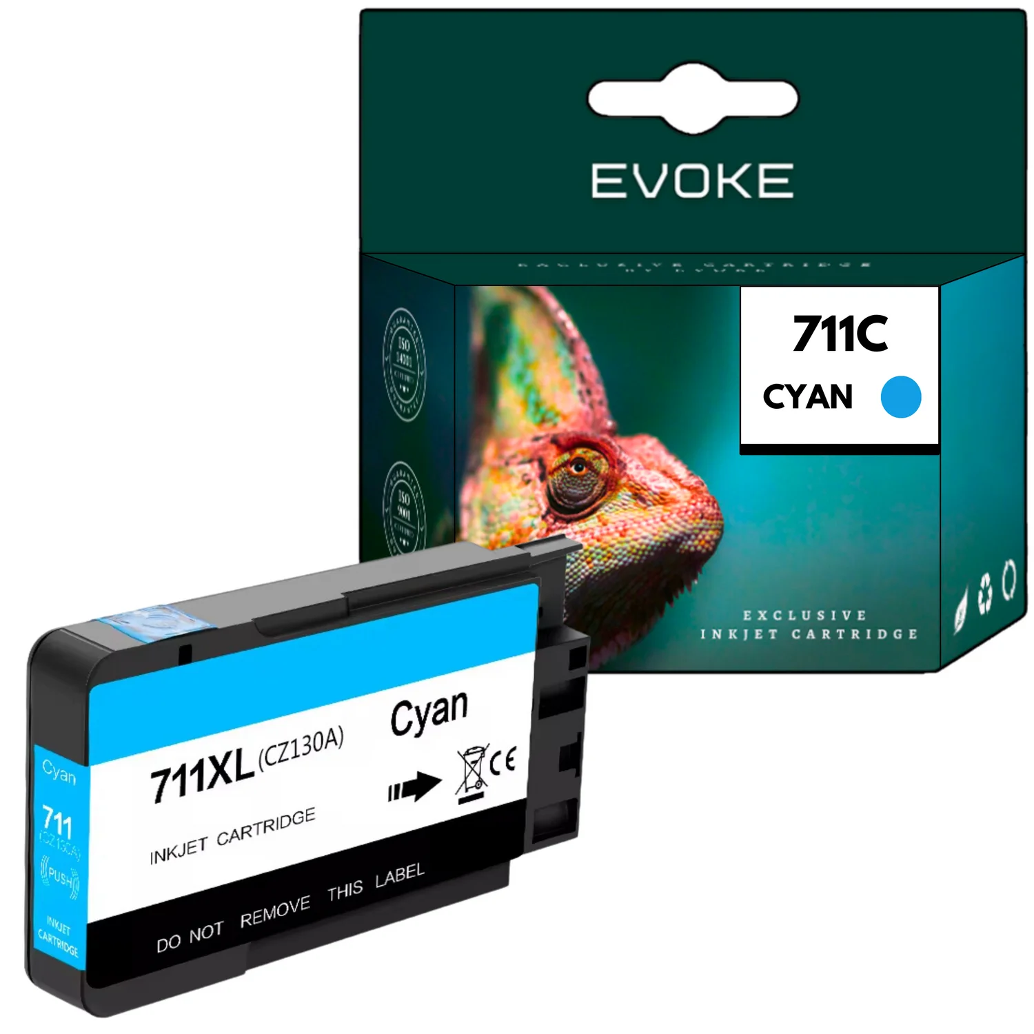 Evoke Compatibele Inkt voor Hp 711 Hp711 Cz130A Cyaan 28 ml 480 Pagina's Designjet T120 T125 T130 T520 T525 T530