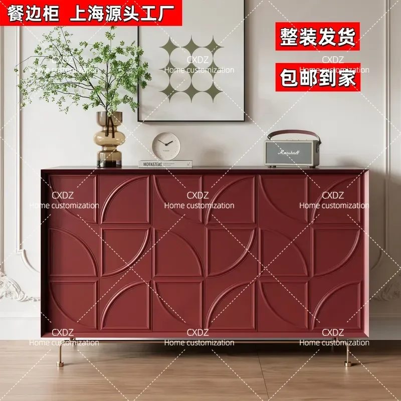 Italian Minimalist Painted Dining Side Cabinet Entryway Porch Storage Unit Living Room Wall Mounted Locker Decorative Shelf