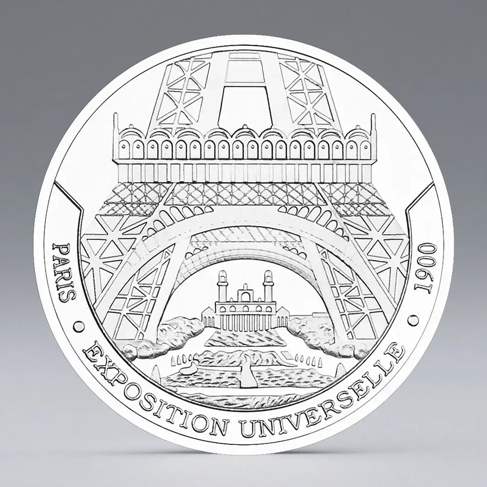 Paris-Tour Eiffel Silvery Plated Souvenir Coin Famous Building Commemorative Coin Home Decoration