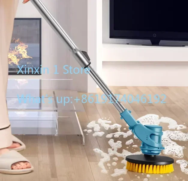 Electric Cleaning Brush Bathroom Yard Sweeper Polishing and Polishing Snow Sweeping Leaf Six-in-one Retractable Cleaning Brush