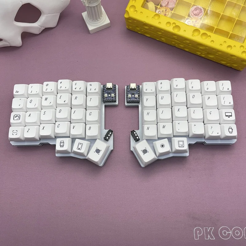 

Portuguese Silakka54 Split Keyboard Ergonomic Wired Hot Swap QMK Teclado Dividido Mechanical Keyboards VIAL Silakka 54 Keyboard