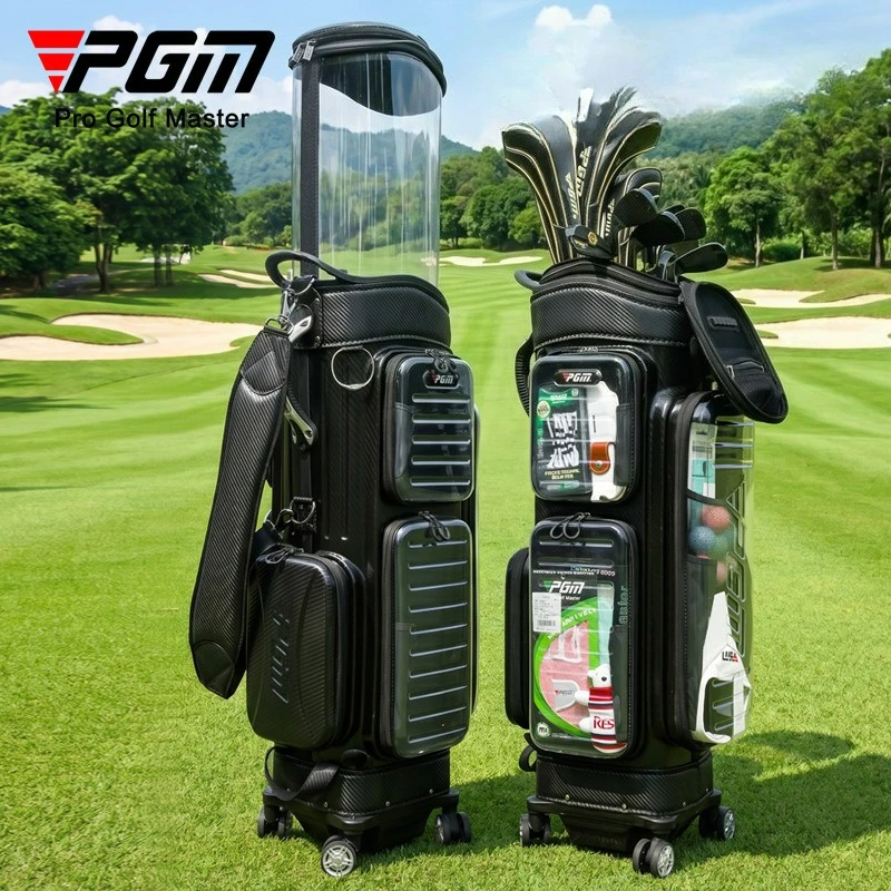 

PGM Golf bag Hard-shell transparent air travel checked bag Men's and Women's Travel Telescopic Bag with Universal Wheels QB142