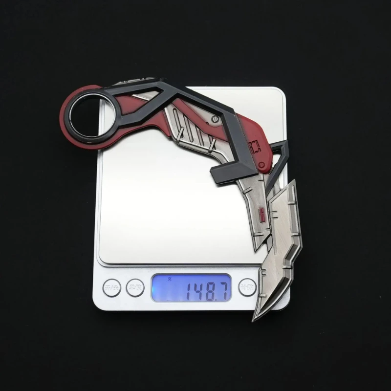 Cuchillo de garra Valorant Melee RGX de 17cm/6,3 pulgadas, modelo de Metal Karambit, periféricos de juego, arma, espada Balisong, cuchillo de entrenamiento, juguete para regalo para niño