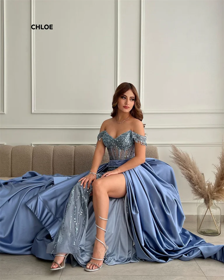 Custom Made Robe Soiree Off-shoulder Evening Dresses Woman Elegant Party  Dresses for Women Luxury Women Evening Dress Line A - AliExpress 320