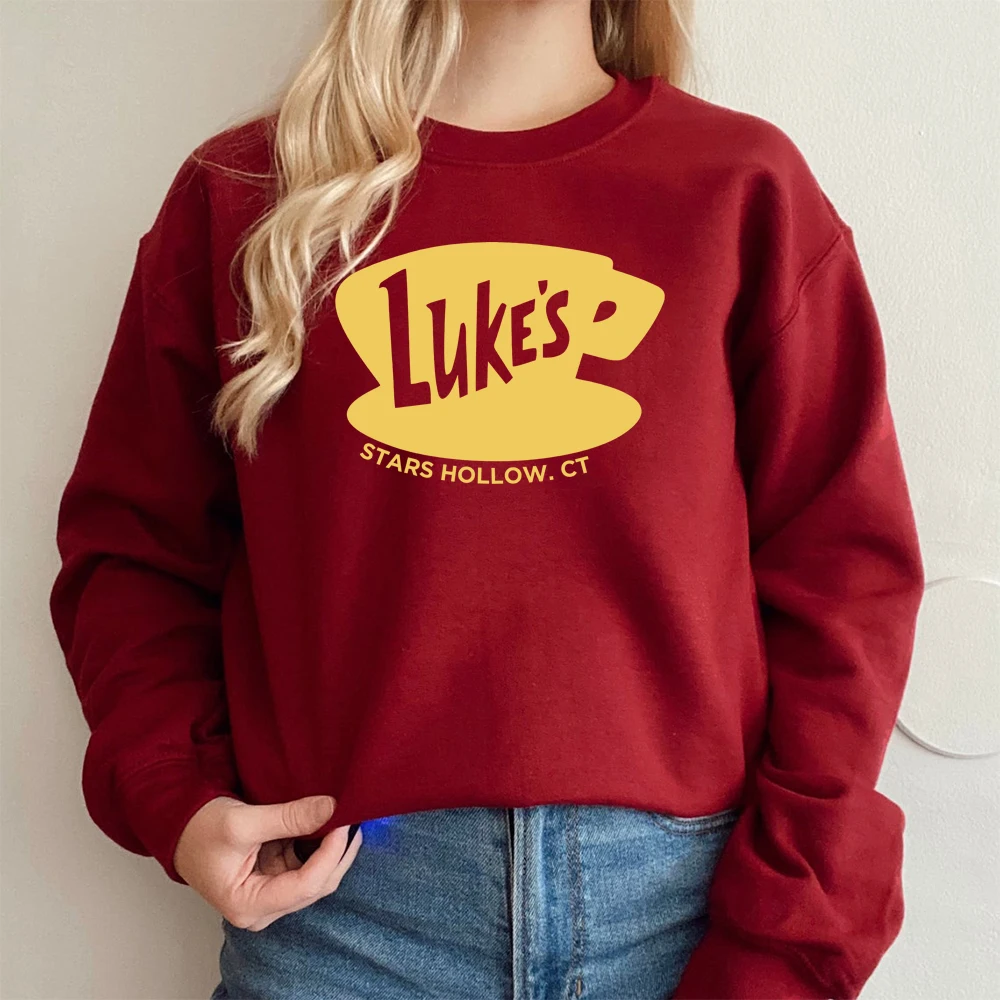 

Retro Gilmore Girl Sweatshirt Vintage Lukes Diner Hoodie Star Hollow Pullover Women TV Show Gilmore Girl Crewneck Sweatshirts