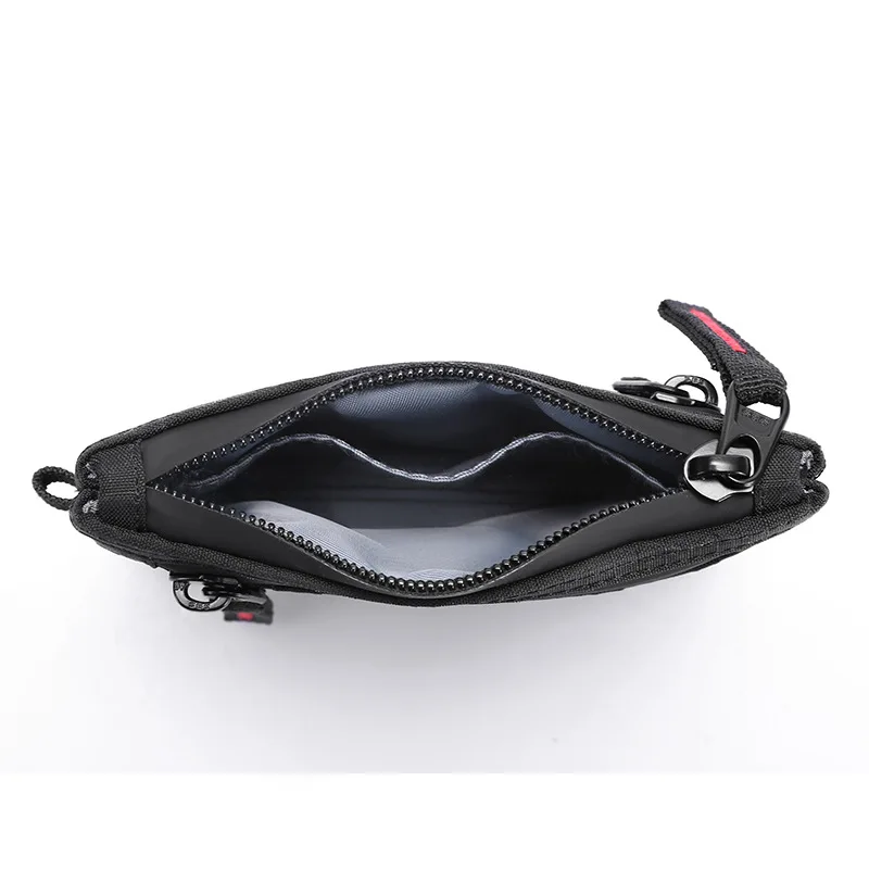 Rfid Credit Card Holder Men Wallets Luxury Nylon Slim Wallet Zipper Key Card Case Male Tactical Purse Coin Purse With Carabiner