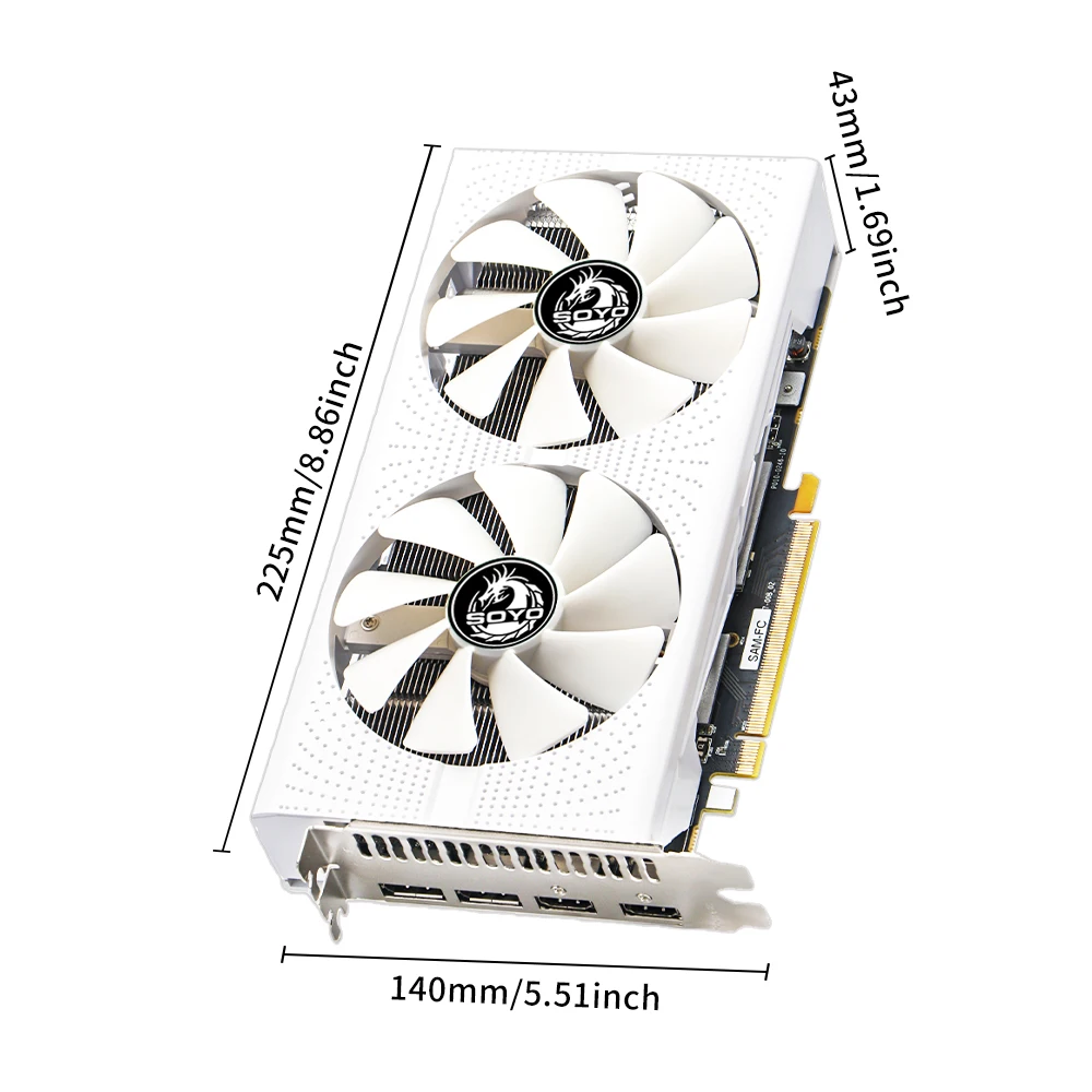 Graphics Cards SOYO Radeon RX580 8GB GDDR5 Memory Video Gaming Card PCIE3.0x16 GPU Desktop Computer Component AMD 256bit HDMI DP