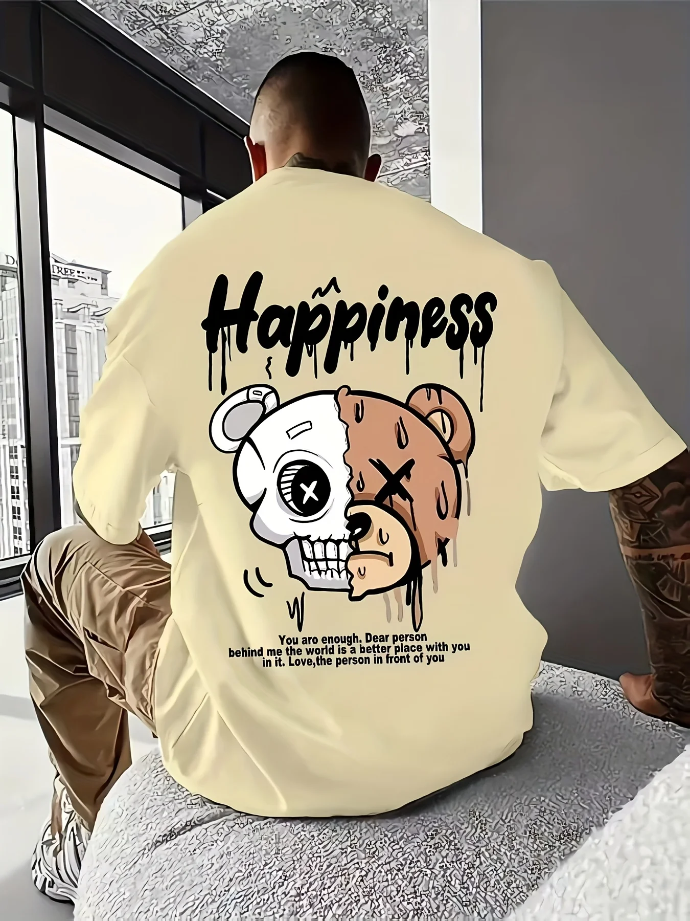 

Мужская 3D футболка Letter Bear, удобная, дышащая, впитывающая влагу, персонализированная, модная, повседневная, спортивная, крутая, для активного отдыха