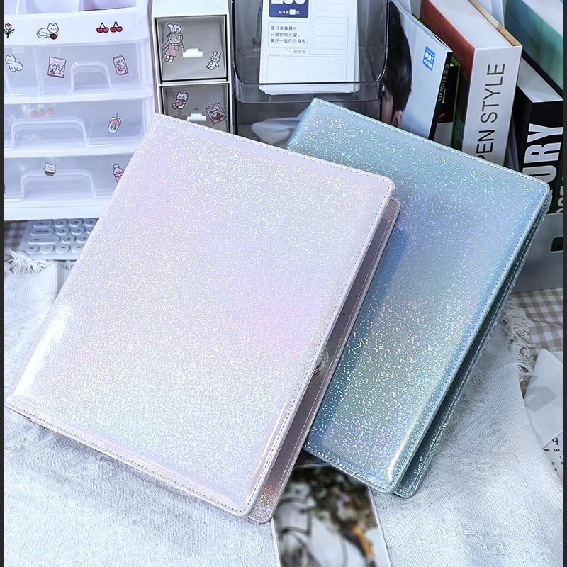 A5 3 Ring Glitter Binder 4x6 10x15 Photo Album Kpop Photocard Collection Books 1 2 4 6 Pockets Sleeves Acid Free Postcard Holder