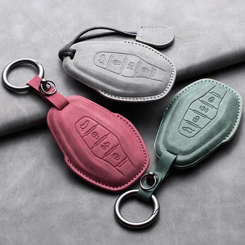 

Leather Car Key Case Cover Shell For Chery Jetour DASHING X-1 Plus DTC 2022 2023 X70 PLUS Coupe X90 PLUS X70S X95 Keychain