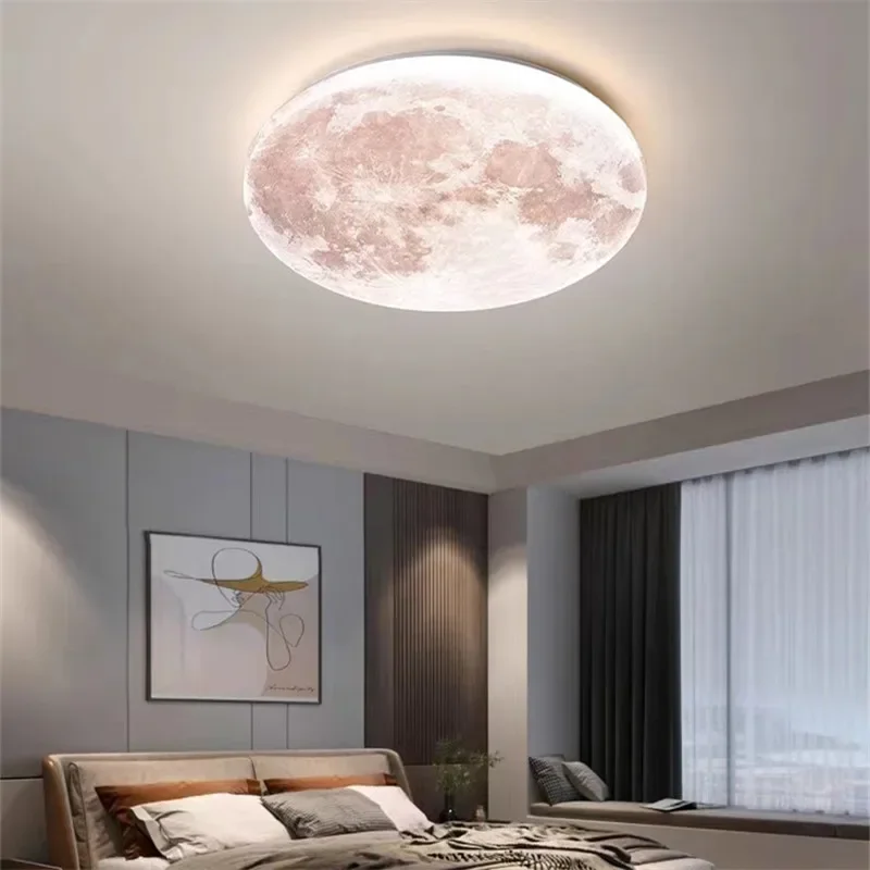 Imagem -04 - Luz de Teto Led Moon para Varanda Personalidade Lâmpada Criativa Fundo Romântico Nórdico Decoração do Quarto das Crianças Quarto