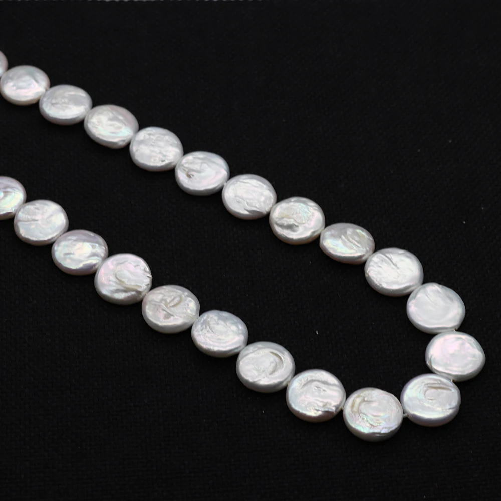 16-17mm Natural Freshwater Pearl Loose Beads Round Perforated Irregular Face Jewelry Pendant Charm DIY Make Gift