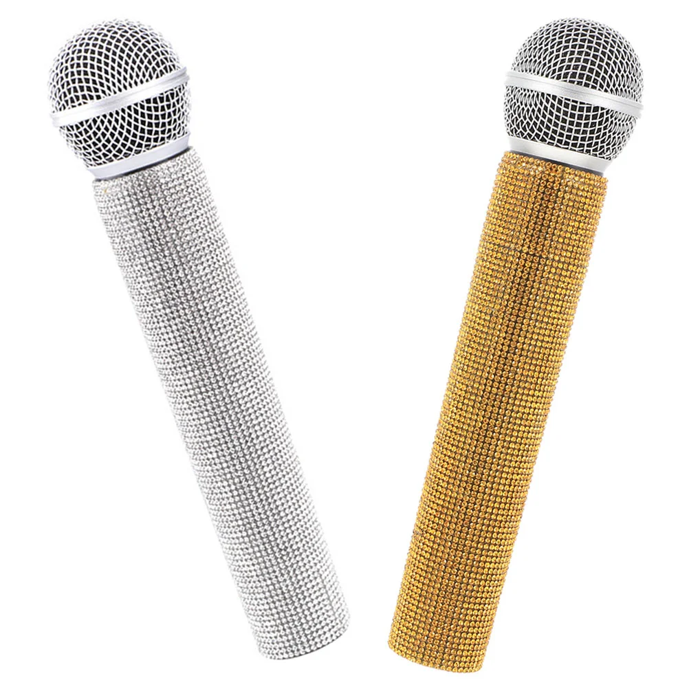 

2 Pcs Toys Simulated Microphone Props Stage Performance Role Play Cosplay Pretend Plaything Fake Baby Child