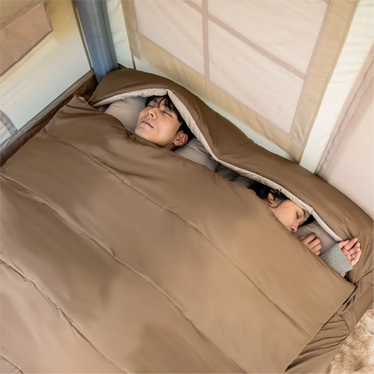 Naturehike Double Hooded Cotton Sleeping Bag Outdoor Camp Warm Keeping Soft All-inclusive Sleeping Bags with Pillows NH21MSD02