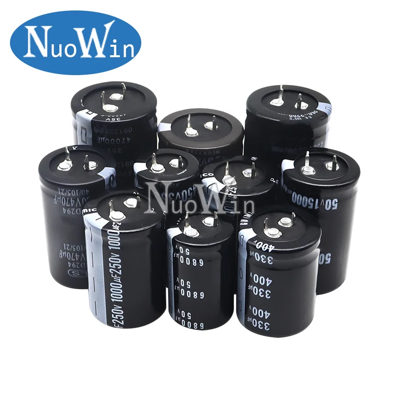 2PCS Electrolytic Capacitor 25V 35V 63V 80V 100V 200V 250V 400V 450V 6800UF 10000UF 12000UF 22000UF Radial DIP Tolerance 20%