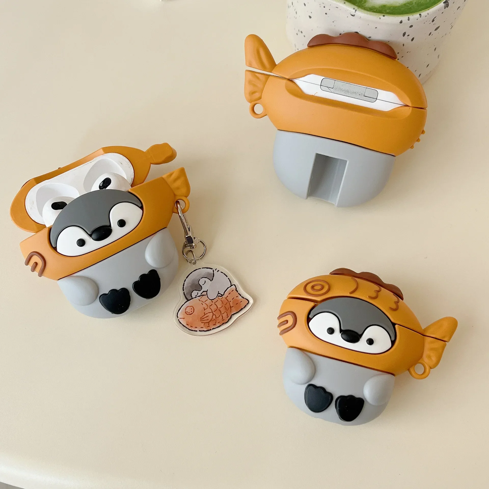 Penguin Cute Case for AirPods 4 Airpod 1 2 3 Pro Pro2 Bluetooth Earbuds Charging Box Protective Earphone Case Cover