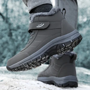 Snow Boots for Casual Men Winter Shoes Non -slip Platform Hot Skin Ankle Boots Plush Combat Outdoor Walks Motorcycle Boots 8 Main Sales Bota Platform - №4