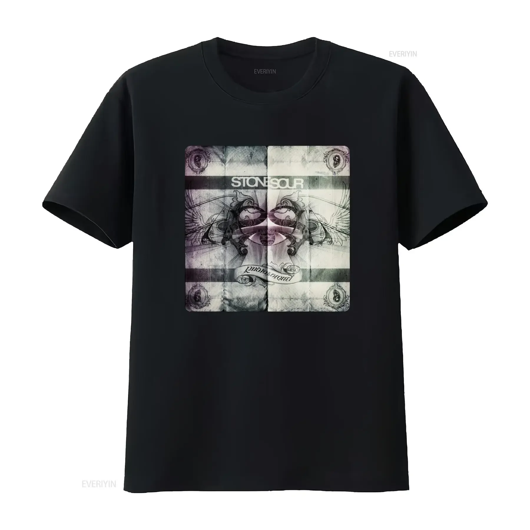 تي شيرت Stone Sour تي شيرت Audio Secretcy مربع الظهر مطبوع عتيق مغسول مريح برسومات ملابس الشارع الشهير للارتداء اليومي أوم