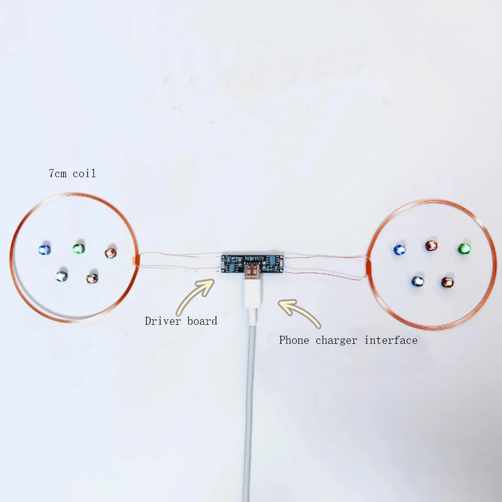 Taidacent 5V USB Micro Dual Small Induction Coil Inductive Charger Coil Magnetic Levitating Floating Wireless Led Lamp Light