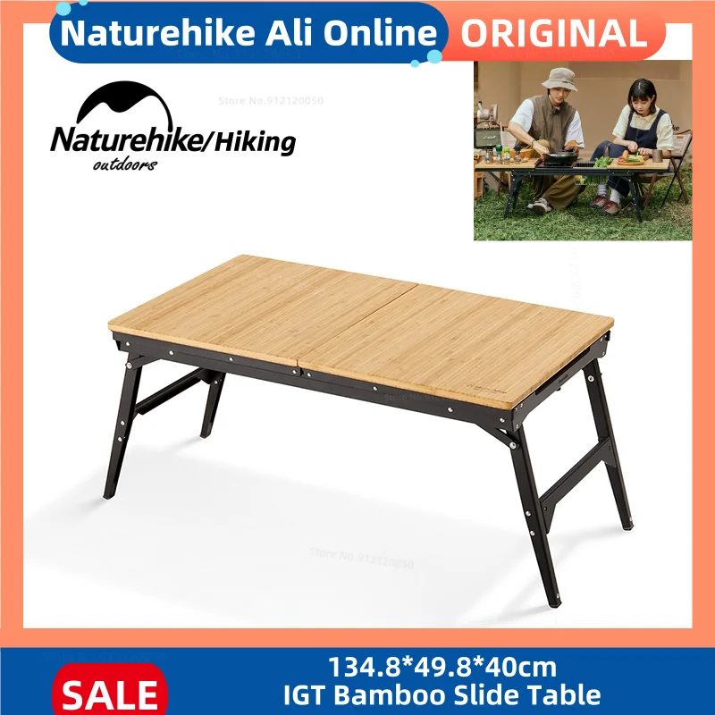 

Naturehike IGT Bamboo Slide Table Ultralight Portable Camping Folding Table Picnic BBQ Free Combination Table Outdoor Kitchen