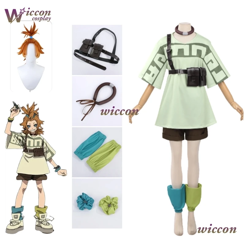 

motw/ Game Gachiakuta Cosplay Remlin Cosplay Costume Top Pants Remlin Wig Same Style Suit Adult Women Men Hallween Roleplay Suit