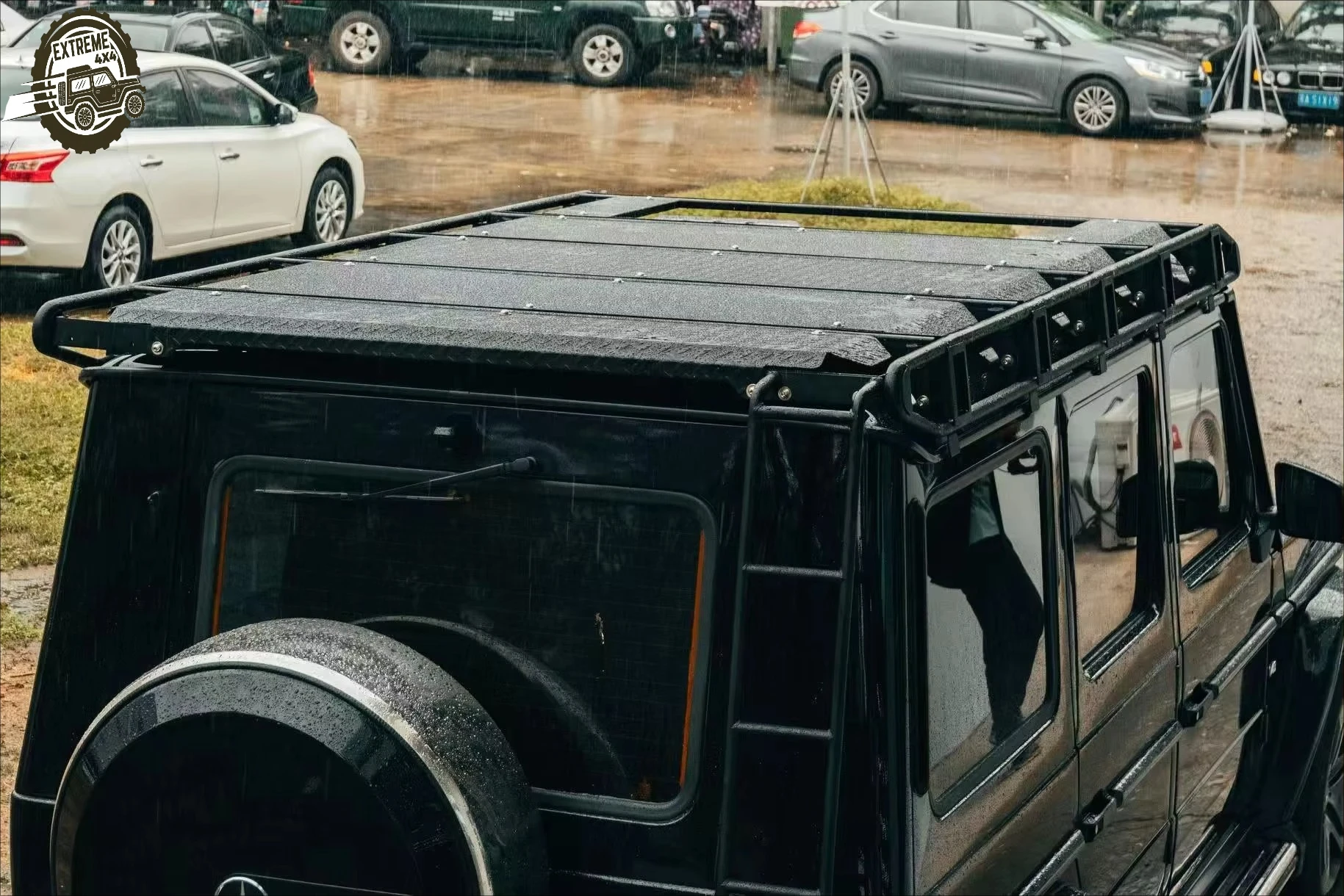

Luggage Rack With Ladder Universal Roof Frame Cargo Carrier Roof Rack for Benz G-Class W463 G63 G550 G500 G350 2000-2018