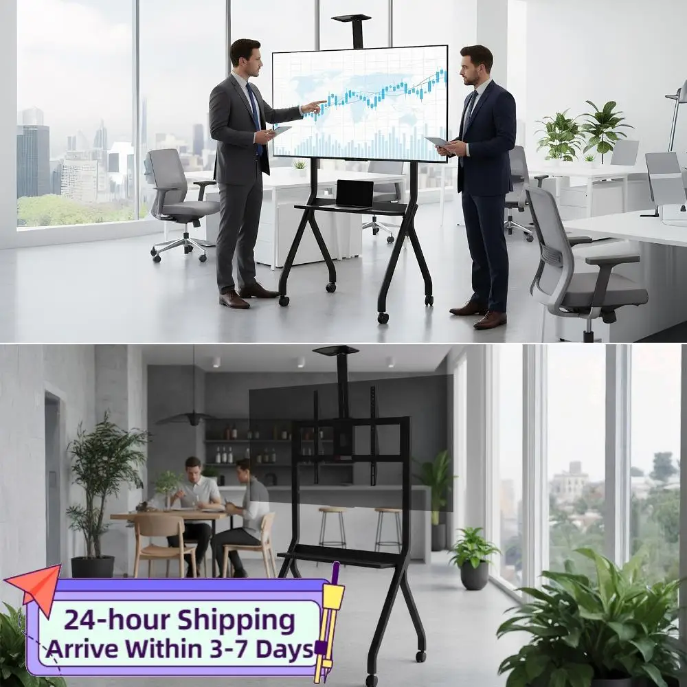 

Smart Board Stand for 42-75in Interactive Whiteboards & TVs Monitors Display Trolley Height Adjustable for Office Classroom Home