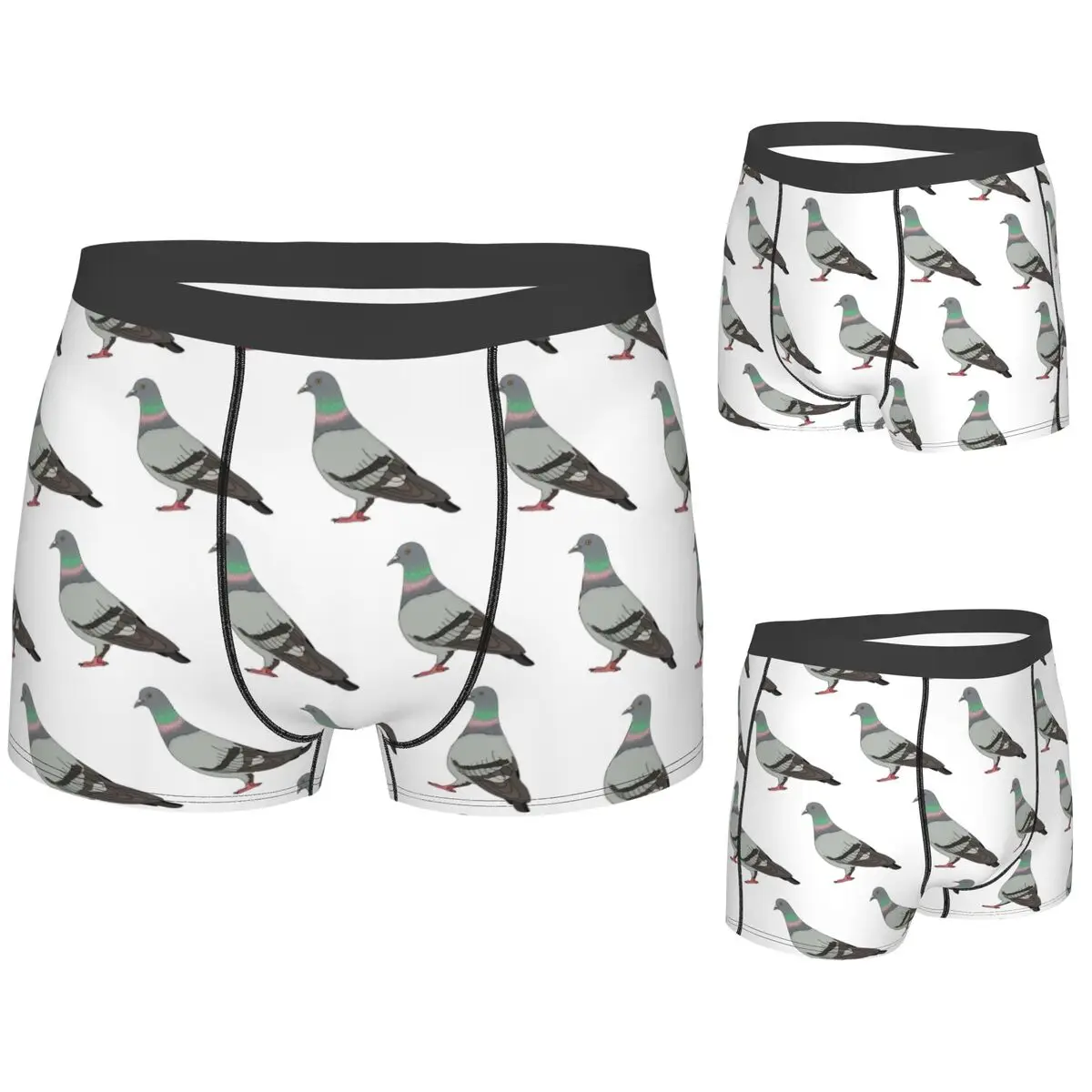 

Boxer Underpants Shorts Pigeon Walk 2020, Black Background Panties Men's Comfortable Underwear for Homme Man Boyfriend Gifts
