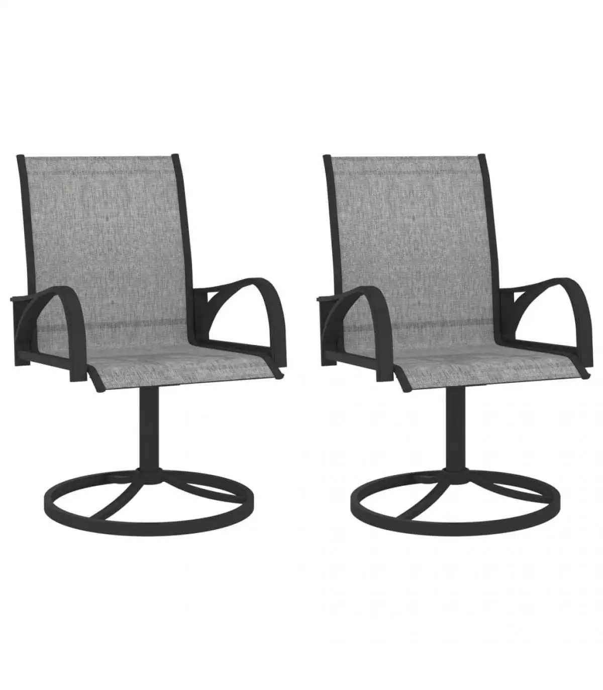 Garden chairs garden swivel chairs 2 Pcts textilene and gray steel