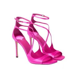 Women's Fashion Fish Mouth High Heels, European and American Cross Tie Thin High Heels, Large Size Hollow Sexy Sandals