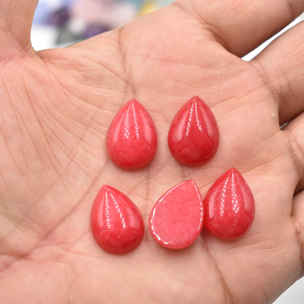 Großhandel 50 Stück/Lot verschiedene Naturstein-Cabochon-Perlen in Tropfenform 13x18mm für DIY-Schmuckzubehör Kostenloser Versand – Detail 29